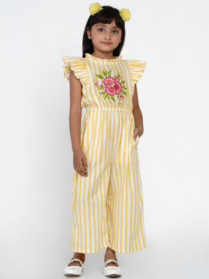 Bitiya By Bhama Striped Girls Jumpsuit