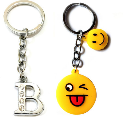 ShopTop alphabet B & smiley 0.04 Key Chain