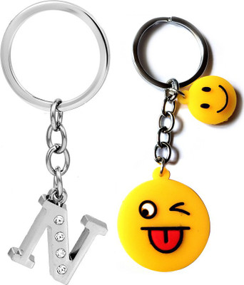 ShopTop alphabet N & smiley 0.002 Key Chain