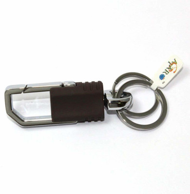 ATAR Best Gift Imported Keychain Hook Design Locking Keychian for Car, Bike, Scooty etc. Black + Silver OM13 Key Chain