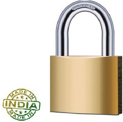 DPM HIGH SECURITY BULLDOG ENGLAND LOCK WITH 3 KEYS (63 MM) PADLOCK Padlock(Gold)