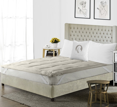 Beta Divine Mattress Topper Double Size Breathable, Stretchable, Waterproof Mattress Cover(Beige)
