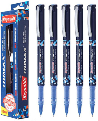 Reynolds Reynolds Trimax Liquid Gel Pens | Needle Point (0.5mm) | Blue Ink | 5 Count Gel Pen(Pack of 5, Ink Color - Blue)