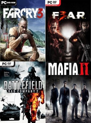 Farcry 3, Fear 3, Battlefield: Bad Company 2, Mafia 2 Top Four Game Combo (Offline Only) (Regular)(Action Adventure, for PC)