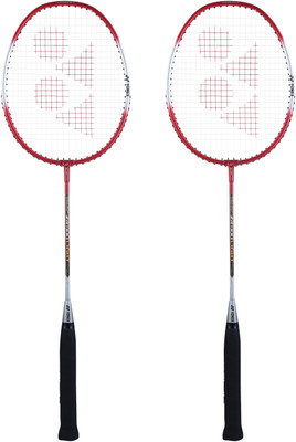 YONEX ZR-100 Light Red, Grey, Silver Strung Badminton Racquet(Pack of: 2, 85 g)
