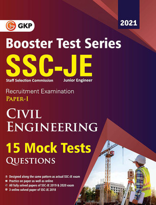 SSC 2021 : Booster Test Series - JE Paper 1 - Civil Engineering - 15 Mock Tests (Includes 2019-2020 Papers)_Part 1(Paperback, G.K. Publications (P) Ltd.)