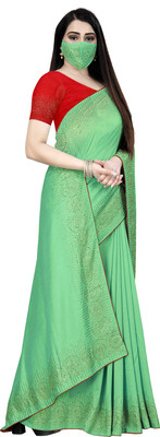 pUNYATHA CREATION Self Design, Solid/Plain Chanderi Art Silk Saree(Light Green)