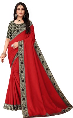 FluteFashion Self Design Daily Wear Art Silk Saree(Red)