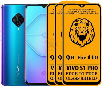 SEVEN7STAR Edge To Edge Tempered Glass for Vivo S1 pro(Pack of 3)