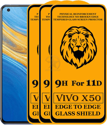HQ Protection Edge To Edge Tempered Glass for Vivo X50(Pack of 3)