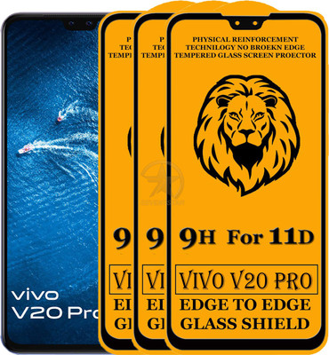 SEVEN7STAR Edge To Edge Tempered Glass for Vivo V20 Pro(Pack of 3)