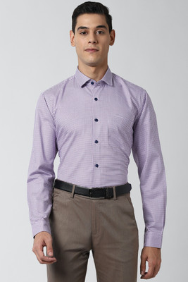 PETER ENGLAND Men Self Design Formal Purple Shirt