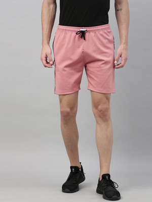 Bushirt Striped Men Purple Basic Shorts