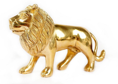 Rudra Centre Vastu Lion in Brass - Decorative Showpiece  -  10.16 cm(Brass, Gold)