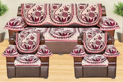 Azotica Cotton Floral Sofa Cover(Pink Pack of 12)