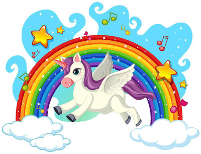 sudrashya 60.96 cm WALL STICKER UNICORN HORSE SIZE(60X46cm) Self Adhesive Sticker(Pack of 1)
