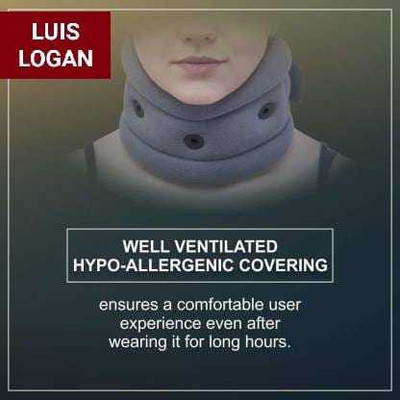 LUIS LOGAN Cervical Collar For Cervical Spine Immobilization & Pain Relief(Blue,M) Neck Support(Blue)