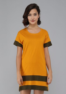 Rakshita Collection Colorblock Women Round Neck Black, Yellow T-Shirt