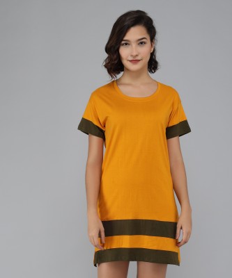 Christy World Women Nightshirts(Yellow)