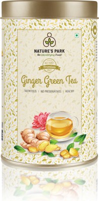 Nature's Park Ginger Green Tea - Immunity Booster & Throat Soother - Herbal Tea, Loose Green Tea Leaves Blended with Dried Ginger Flakes Perfect Remedy for the Modern Time Ailments Ginger Green Tea Tin(150 g)