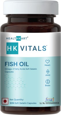 HEALTHKART HK Vitals Fish Oil for Brain, Heart & Joint Health, 90 Softgels.(90 No)