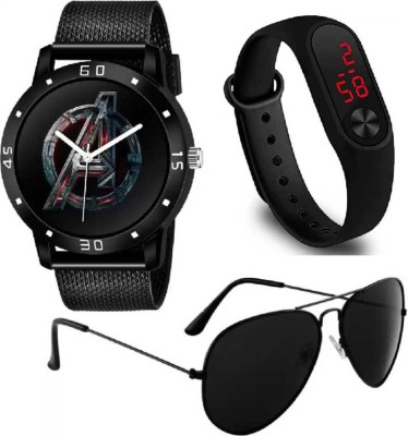 Razyloo Wrist Watch NEW MODEL COMBO NEXT GENERATION PACK OF 2 ( WATCH - 01 + SUNG-LASS - 01 ) Analog Watch  - For Boys