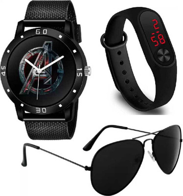 Razyloo Wrist Watch NEW MODEL COMBO NEXT GENERATION PACK OF 2 ( WATCH - 01 + SUNG-LASS - 01 ) Analog Watch - For Boys Razyloo Wrist Watch NEW MODEL COMBO NEXT GENERATION PACK OF 2 ( WATCH - 01 + SUNG-LASS - 01 ) Analog Watch - For Boys