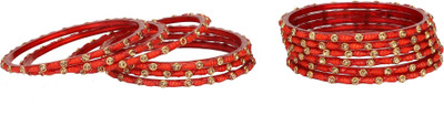 AFAST Glass Beads, Crystal Enamel Bangle Set(Pack of 12)
