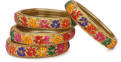 AFAST Glass Beads, Crystal Enamel Bangle Set(Pack of 4)