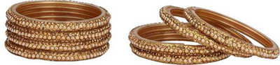 AFAST Glass Beads, Crystal Enamel Bangle Set(Pack of 8)