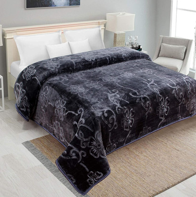 Fancy Walas Solid Double Mink Blanket for Heavy Winter(100% Wool, Grey)