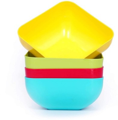 Ultrazon Plastic Serving Bowl square snack and serving bowl(Pack of 4, Multicolor)