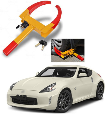 PRTEK Heavy Universal Security Trailer Wheel Locks Tire Anti Theft for Car ATV SUV Golf Cart Motorcycle Great Deterrent Bright Red/Yellow with 3 Keys Compatible With Nissan 370z Wheel Lock