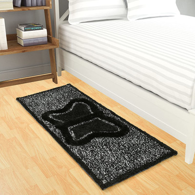 MY HOME Black, Grey Polyester Runner(2 ft,  X 5 ft, Rectangle)