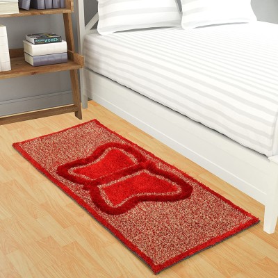 MY HOME Red, Beige Polyester Runner(2 ft,  X 5 ft, Rectangle)