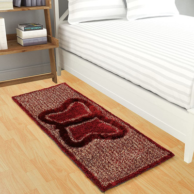 MY HOME Maroon Polyester Runner(5 ft,  X 2 ft, Rectangle)