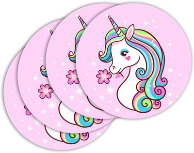 ARTBUG Round Medium Density Fibreboard Coaster Set(Pack of 4)