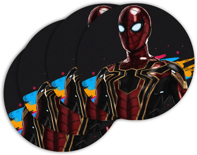 Ashvah Round Medium Density Fibreboard Coaster Set(Pack of 4)
