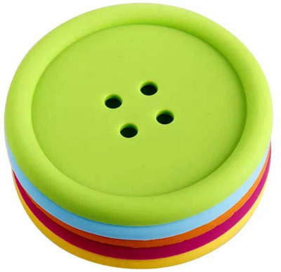 LEAVENS Round Reversible ABS Coaster Set(Pack of 5)