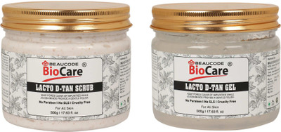BEAUCODE BioCare Lacto D-Tan Face and Body Scrub and Gel Pack of-2 (500g)(2 Items in the set)