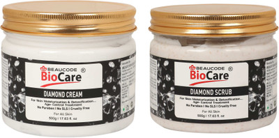 BEAUCODE BioCare Diamond Face and Body Cream and Scrub Pack of-2 (500g)(2 Items in the set)
