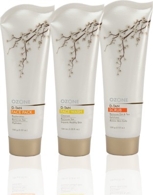 OZONE Anti Tan Face Care Combo - (Face Wash, Face Pack & Face Scrub)(3 Items in the set)