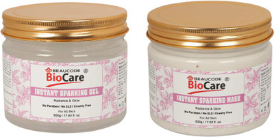 BEAUCODE BioCare Instant Sparking Face and Body Gel and Mask Pack of-2 (500g)(2 Items in the set)