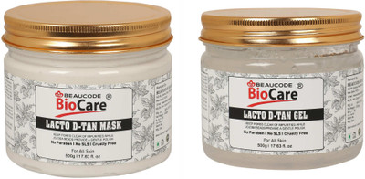 BEAUCODE BioCare Lacto D-Tan Face and Body Gel and Mask Pack of-2 (500g)(2 Items in the set)