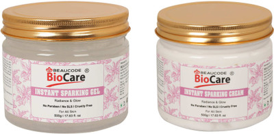 BEAUCODE BioCare Instant Sparking Face and Body Gel and Cream Pack of-2 (500g)(2 Items in the set)