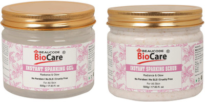 BEAUCODE BioCare Instant Sparking Face and Body Gel and Scrub Pack of-2(2 Items in the set)
