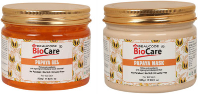 BEAUCODE BioCare Papaya Face and Body Mask and Gel Pack of-2 (500g)(2 Items in the set)