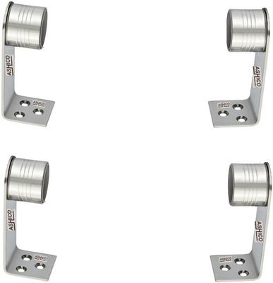 ashico Silver Rod Rail Bracket Metal(Pack of 4)