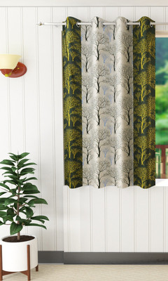 Flipkart SmartBuy 150 cm (5 ft) Window Polyester Semi Transparent Curtain Single Curtain(Green, Printed)