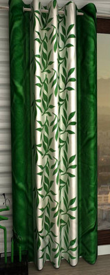 BELLA TRUE 213 cm (7 ft) Door Polyester Semi Transparent Curtain Single Curtain(Green, Floral)